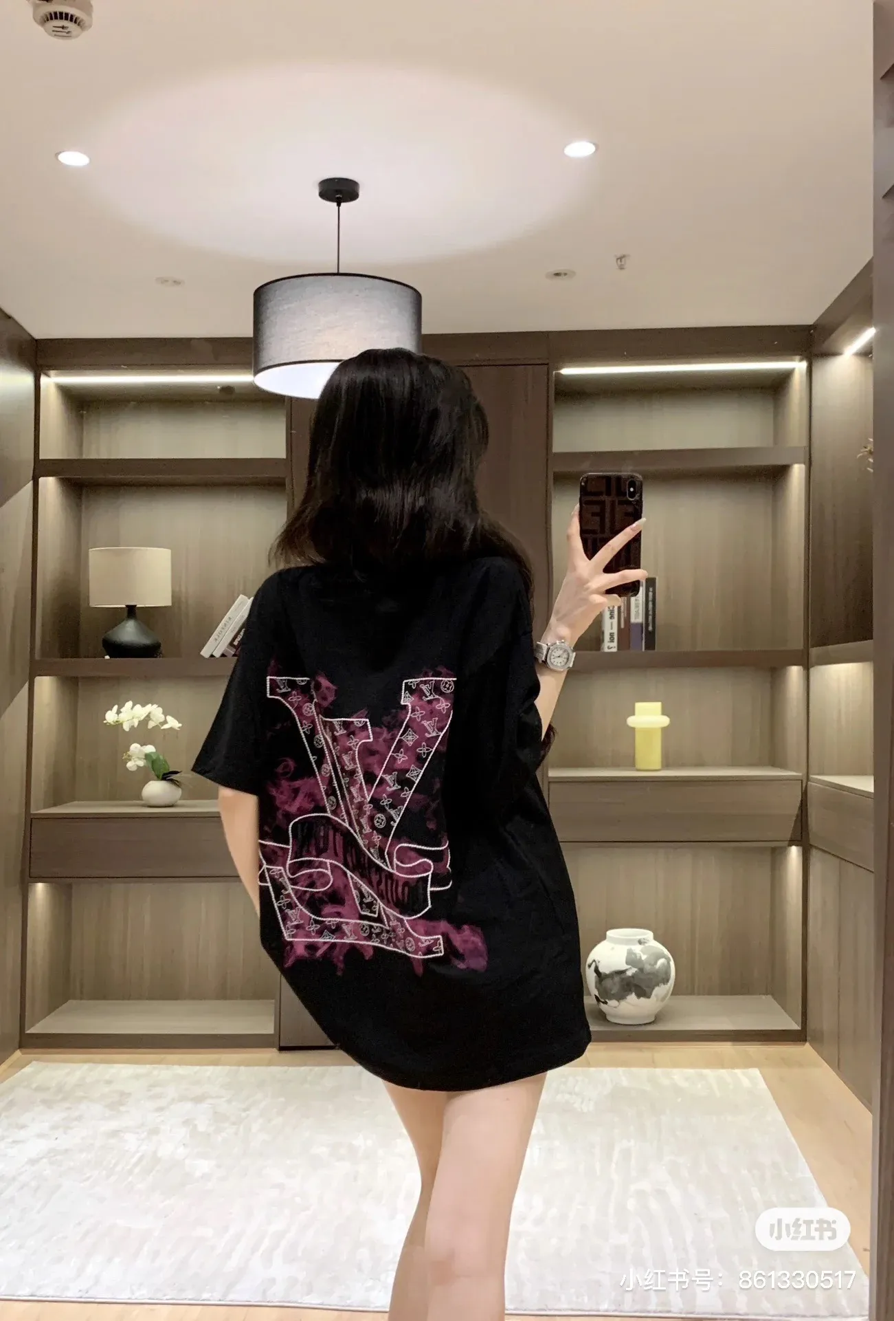 Louis Vuitton/Louis Vuitton 26ss smoke hollow logo embroidered short sleeves